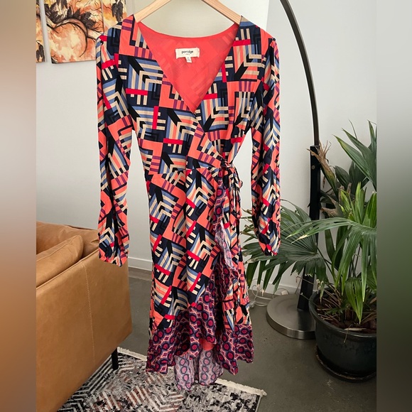 Anthropologie Porridge Amity Wrap Midi Dress - Picture 2 of 6
